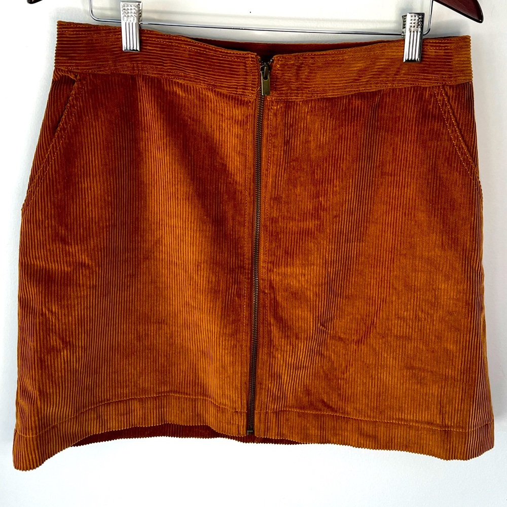Gap Corduroy Zipper Front Mini Skirt Size 12